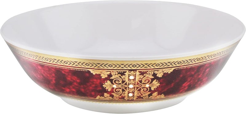 Moda Cucina Melamine Round Open Serving Bowl Ethinic Red 20cm Esma Approved